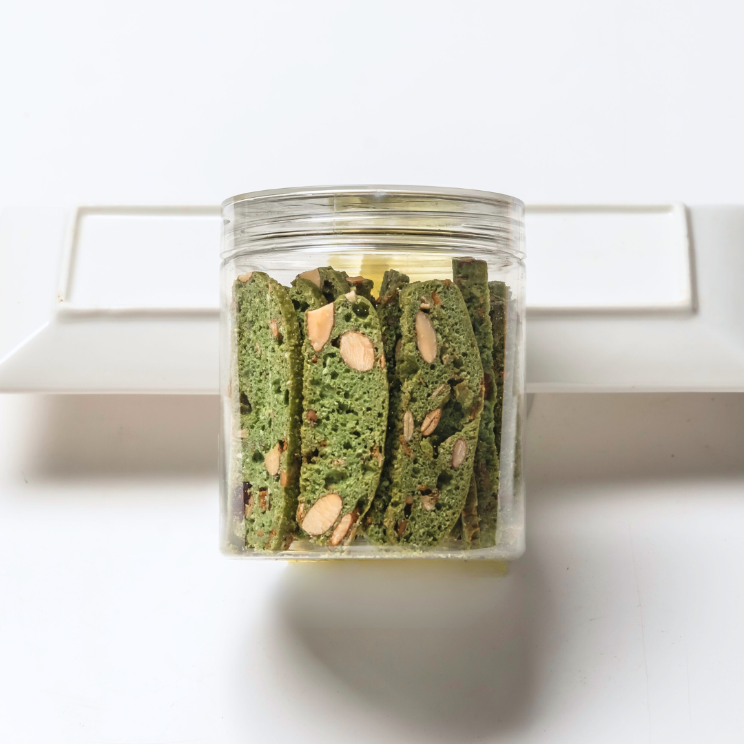 Pandan Granola Biscotti Cookie