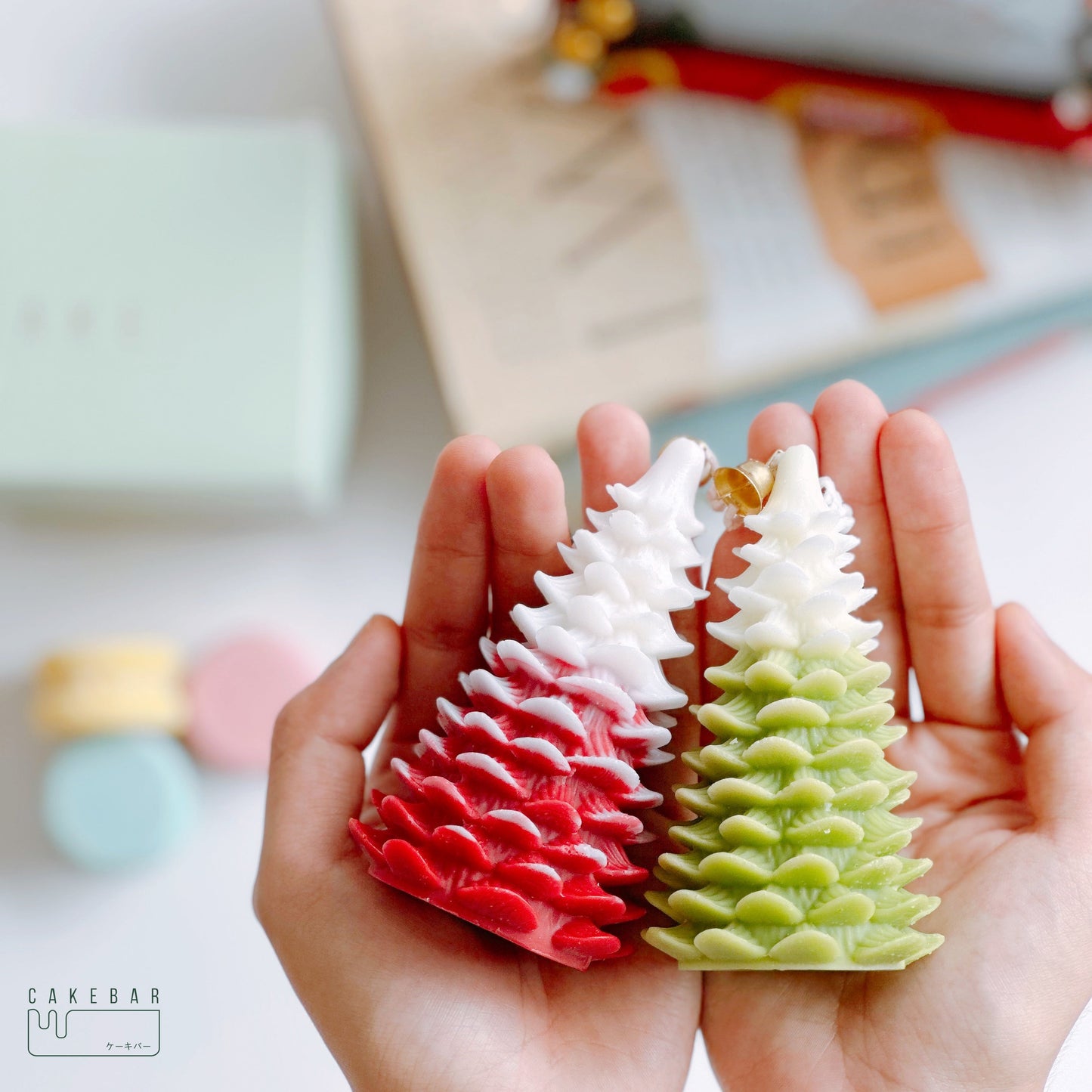 Olive Green Christmas Tree Candles Scented