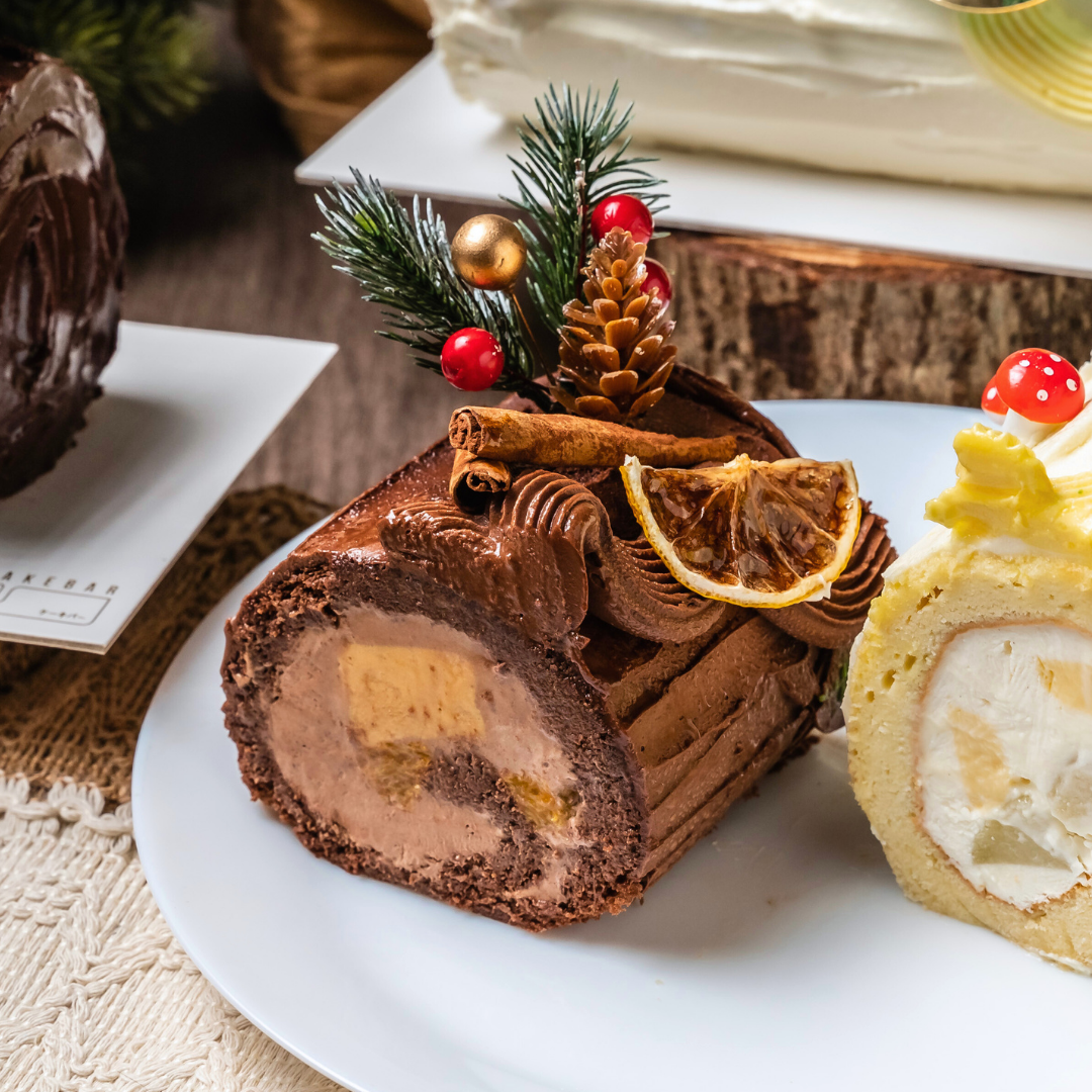 Chocolate Caramel Log Cake