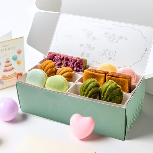 Mix & Match Dessert Box | Mix 12 Petite Cake, Macaron