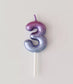 Galaxy Gradient Purple Blue Number Candle