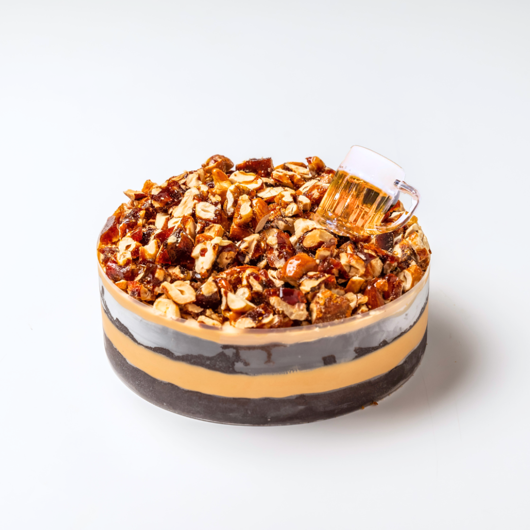 Caramel Mixed Nuts Beer Cake