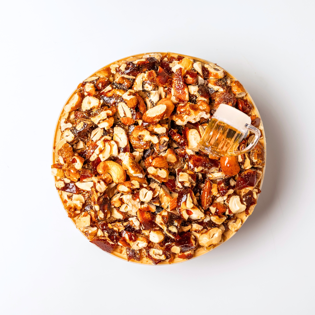 Caramel Mixed Nuts Beer Cake
