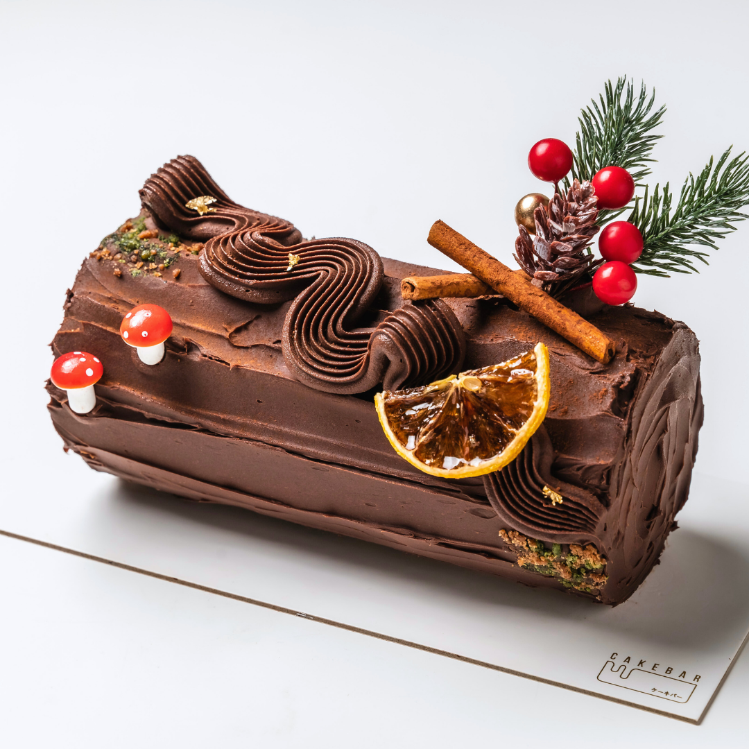 Chocolate Caramel Log Cake