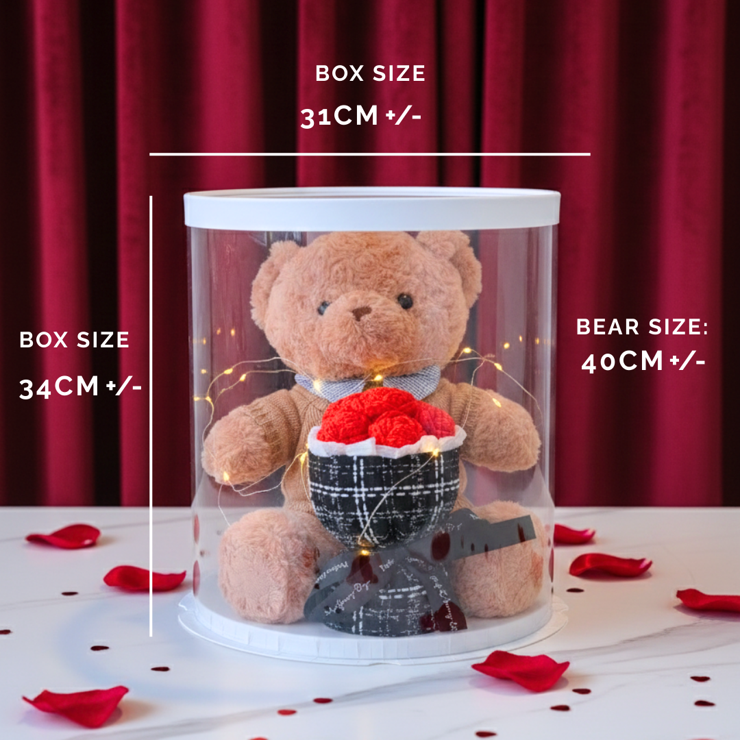 Plushie Bear with Black Forest Cake (Set)