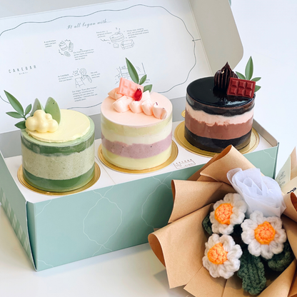 Mix 3 Single Cake Box with Little Daisy