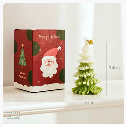 Olive Green Christmas Tree Candles Scented