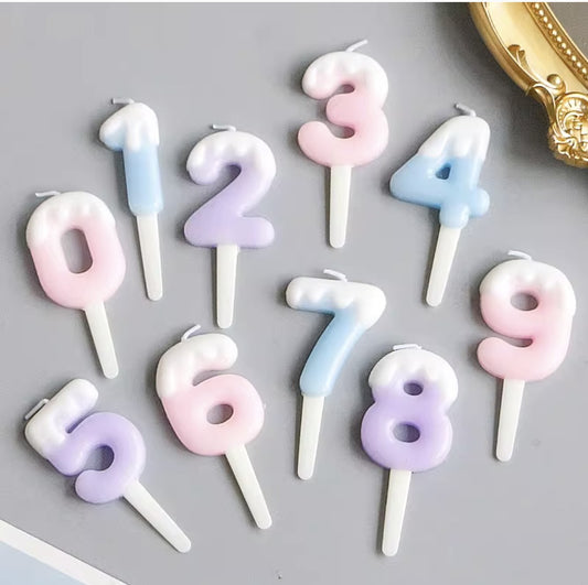 Popsicle Shape Macaron Color Number Candle
