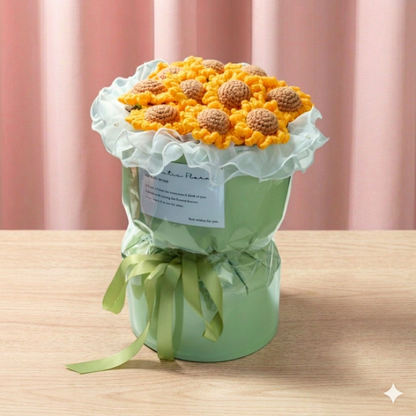 Rose Pink Guava Cake with Sunflower 10 Blooms (Set C)