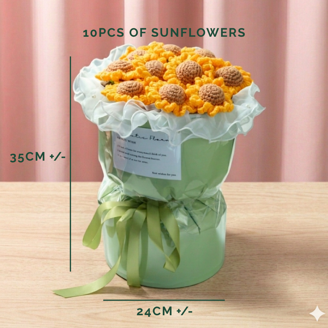 Rose Pink Guava Cake with Sunflower 10 Blooms (Set C)