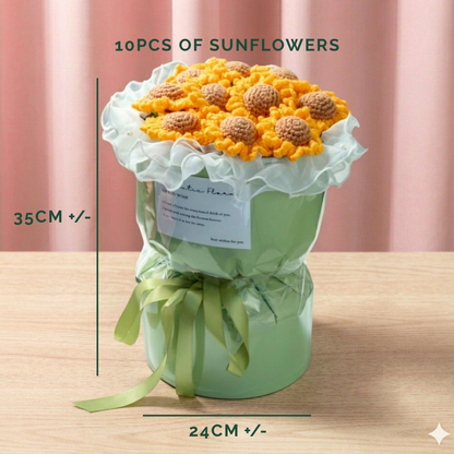 Rose Pink Guava Cake with Sunflower 10 Blooms (Set C)