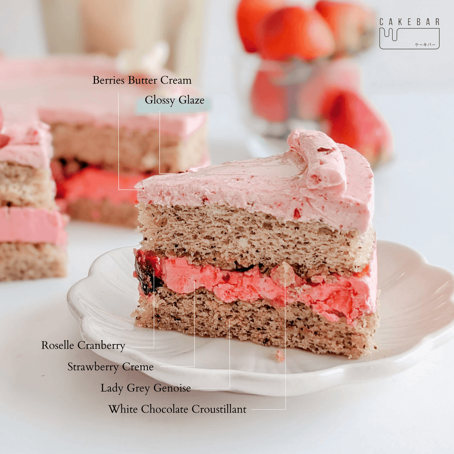 Strawberry Lady Grey Tea Cake